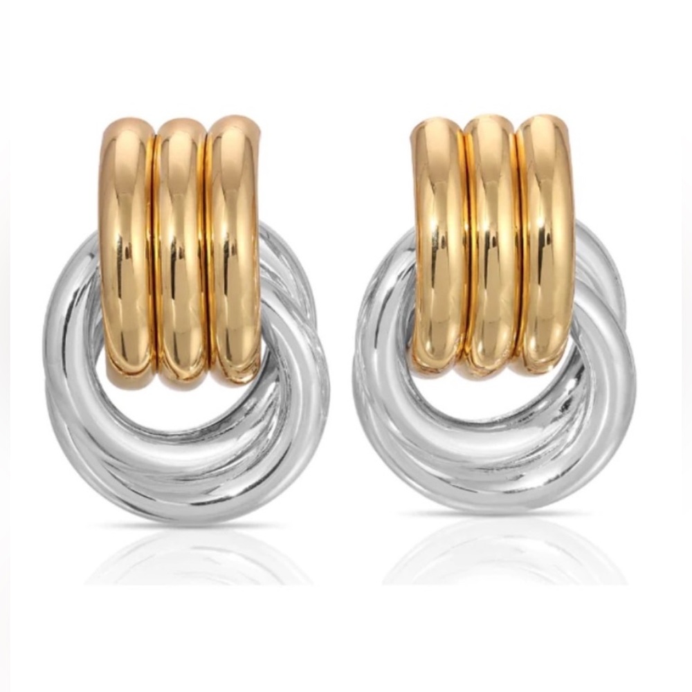 NWT Heaven Mayhem Double Knot mixed medal earrings